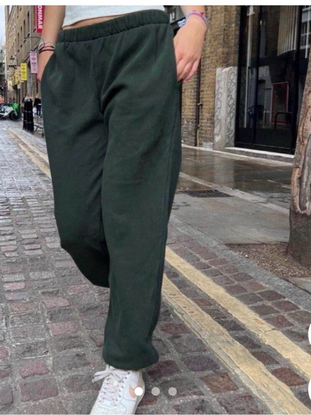 Brandy Melville Dark Green Jogger Pants